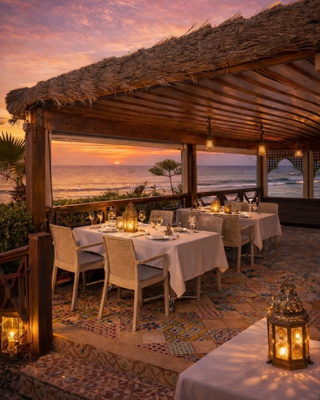 Terrasse au Coucher de Soleil